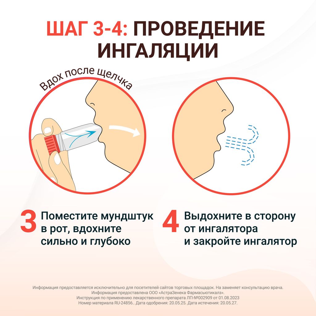 Симбикорт Турбухалер, 80+4.5 мкг/доза, 60 доз, порошок для ингаляций дозированный, 1 шт.