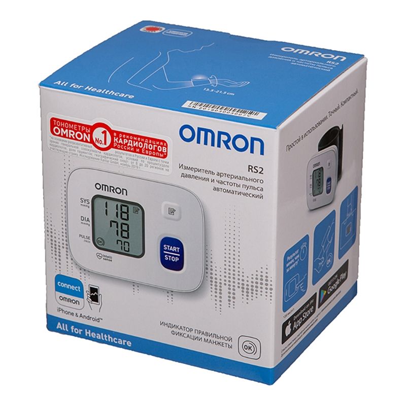 Тонометр автоматический OMRON RS2 на запястье, 1 шт.