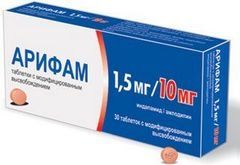 Арифам, 10 мг+1.5 мг, таблетки с модифицированным высвобождением, покрытые пленочной оболочкой, 30 шт.