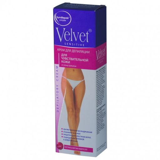 Velvet крем для депиляции чувствительной кожи и зоны бикини, крем, 100 мл, 1 шт.