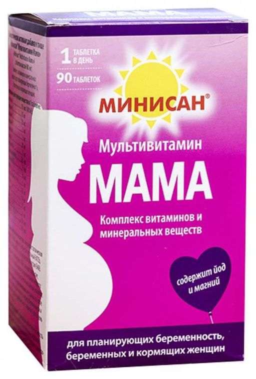 Минисан Мультивитамин Мама, таблетки, 90 шт.