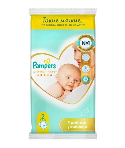 Pampers Premium Care Pants Подгузники-трусики детские, р. 2, 4-8 кг, 2 шт.