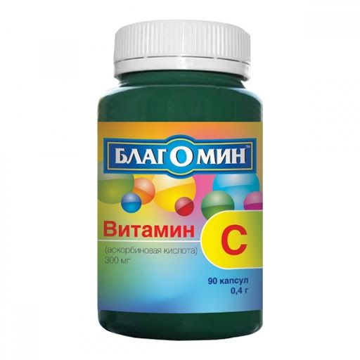 Благомин Витамин C (Аскорбиновая кислота 300 мг), 0.4 г, капсулы, 90 шт.