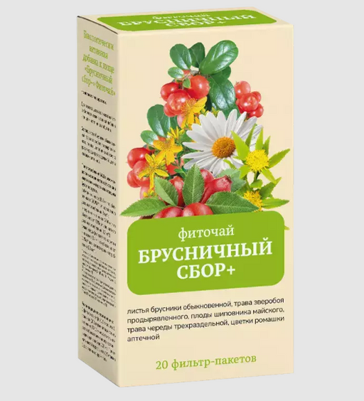 Фиточай Брусничный сбор плюс, фиточай, 1.5 г, 20 шт.