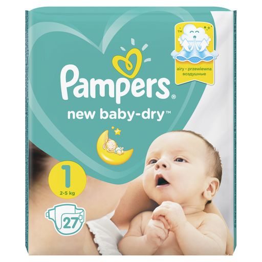 Pampers New baby-dry Подгузники детские, р. 1, 2-5кг, 27 шт.