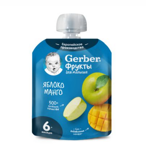 Gerber Пюре Яблоко манго, для детей с 6 месяцев, 90 г, 1 шт.