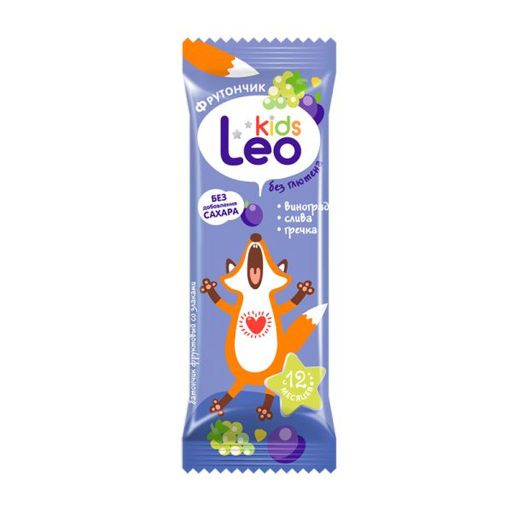 Леовит Leo Kids Фрутончик батончик фруктовый со злаками, изюм слива гречка, 20 г, 1 шт.