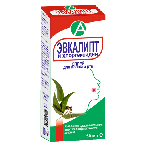 Эвкалипт и Хлоргексидин спрей, спрей, для полости рта, 50 мл, 1 шт.