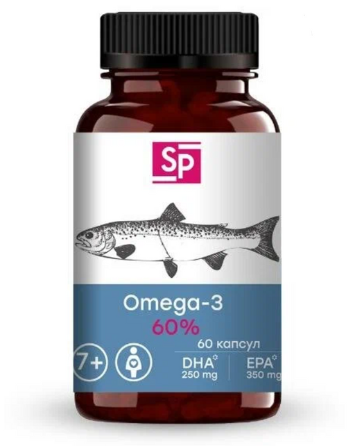 Омега-3 SP 60%, для детей с 7 лет и взрослых, капсулы, 60 шт.